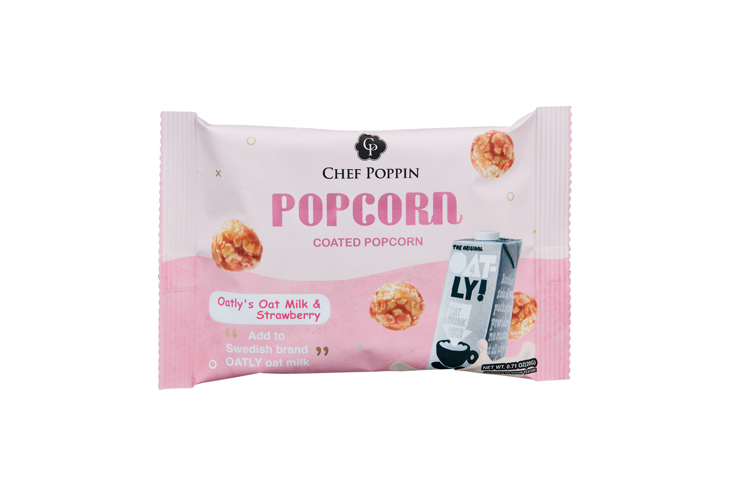 Oatly's Oatmilk & Strawberry Popcorn