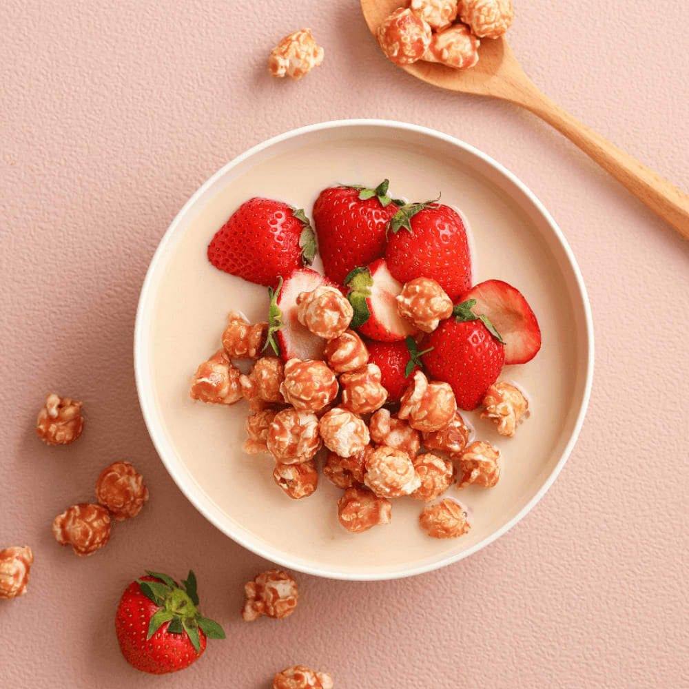 Oatly's Oatmilk & Strawberry Popcorn